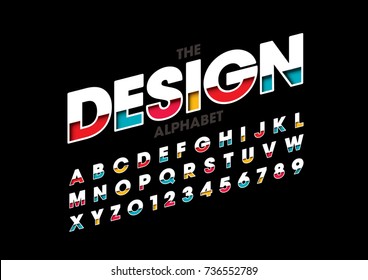 Vector Of Modern Layered Font And Alphabet