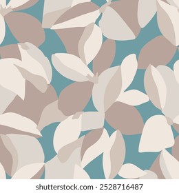 Vector modern leaf illustration seamless repeat pattern digital artwork