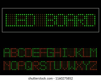 Vector of modern led font and alphabet