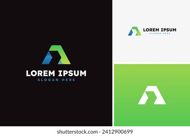 Vector moderno de letra Un diseño de logotipo tecnológico, siguiente logotipo, plantilla de diseño de logotipo logístico