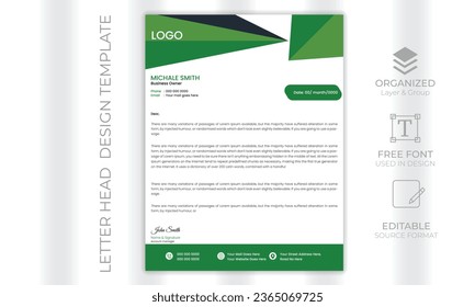 vector modern letterhead design template