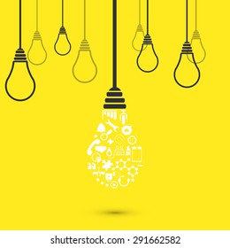 Vector modern light bulb background. Idea design