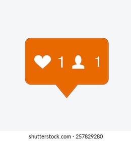 vector modern like orange icon on white background