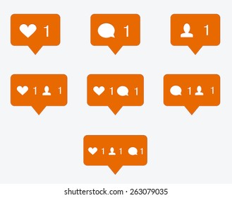 vector modern like orange icon on white background