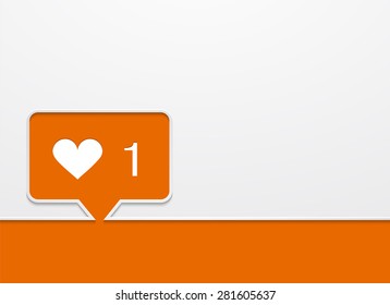 vector modern like orange icon on white background