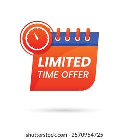 vector Modern limited time offer festive background with clock design
