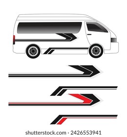 vector modern line strip decal design car wrap.