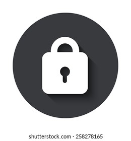 Vector modern lock gray circle icon on white background