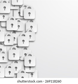 vector modern lock icons background with place for your text