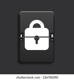 vector modern lock scoreboard black icon. Eps 10