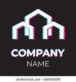Logo moderno vectorial, marca para agencia inmobiliaria. Vida en la ciudad. 