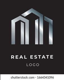 Logo moderno vectorial, marca para agencia inmobiliaria. Vida en la ciudad. 