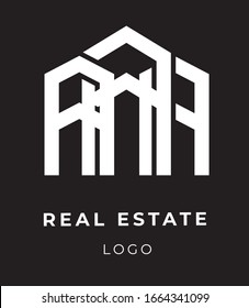 Vector modern logo, brand for real estate agency. City life. 