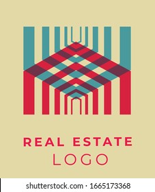 Vector modern logo, brand for real estate agency. City life. 