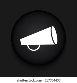Vector modern loudspeaker black circle icon with shadow
