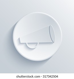 Vector modern loudspeaker light circle icon with shadow