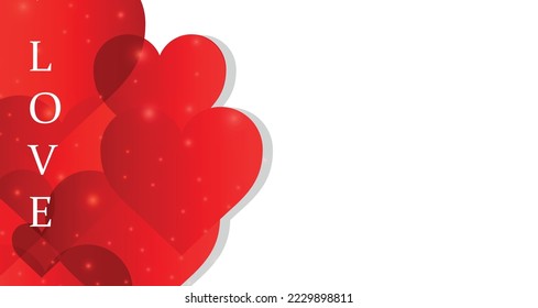 Vector modern love banner design.