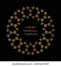 vector modern luxury mandala background for decoration, prints, invite, wedding, ethnic in golden color
