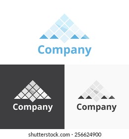 Vector modern M letter mountain logotype