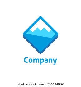 Vector modern M letter mountain logotype