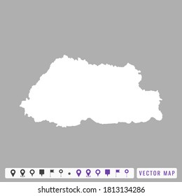 Vector modern map of Bhutan