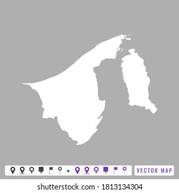 Vector modern map of Brunei
