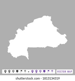 Vector modern map of Burkina Faso