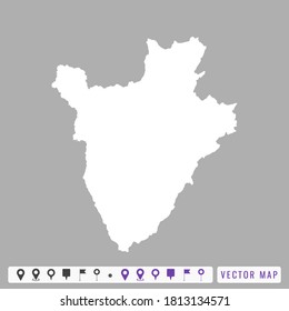 Vector modern map of Burundi