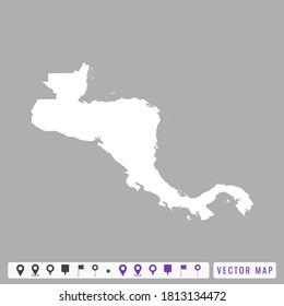 Vector modern map of Central America