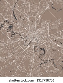 vector modern map of the city of Moscow, Russia