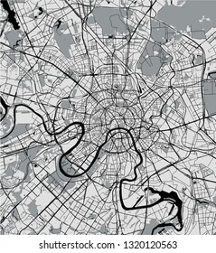 vector modern map of the city of Moscow, Russia