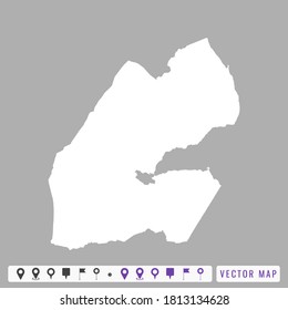 Vector modern map of Djibouti