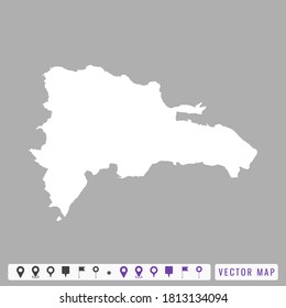 Vector modern map of Dominican Republic