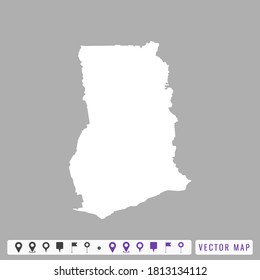 Vector modern map of Ghana