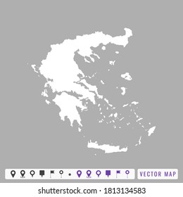 Vector modern map of Greece