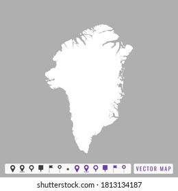 Vector modern map of Greenland