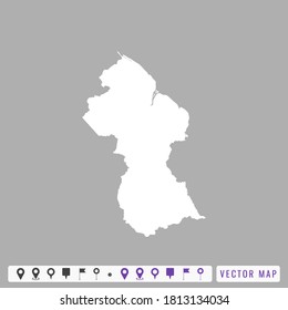 Vector modern map of Guyana