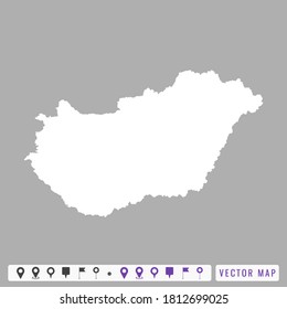 Vector modern map of Hungary