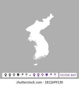 Vector modern map of Korea