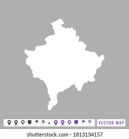 Vector modern map of Kosovo