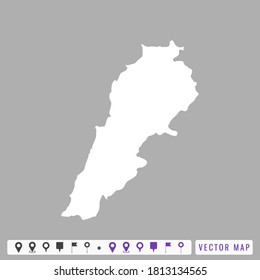 Vector modern map of Lebanon