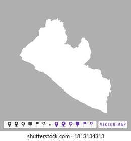 Vector modern map of Liberia