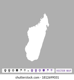 Vector modern map of Madagascar
