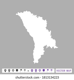 Vector modern map of Moldova