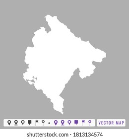 Mapa vectorial moderno de Montenegro