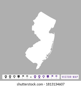 Vector modern map of New Jersey