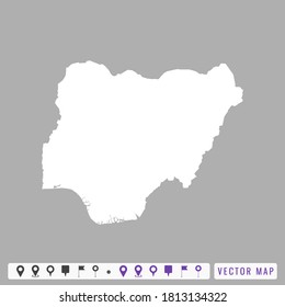 Vector modern map of Niger