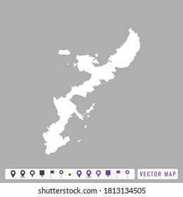 Vector modern map of Okinawa