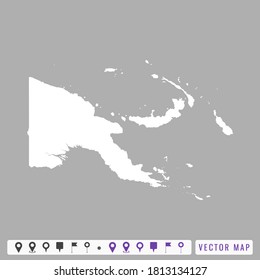 Mapa vectorial moderno de Papúa Nueva Guinea