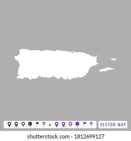 Vector modern map of Puerto Rico